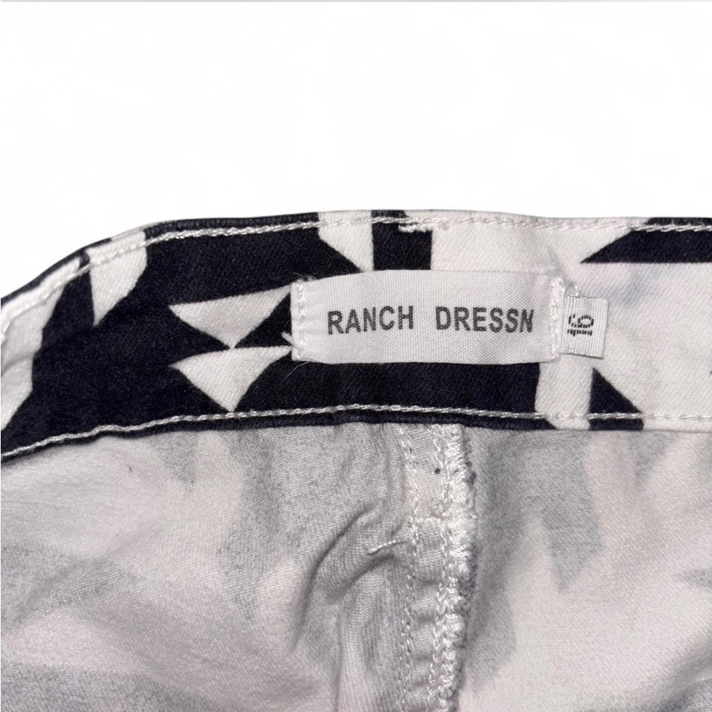 Ranch Dressn Black and White Aztec Geometric Super Flare Jeans - Picture 6 of 7